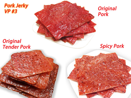 Mixed Flavors Pork Variety Pack (orig. 4oz / orig. tender 4oz / spicy 4oz)