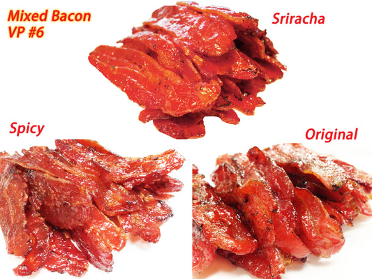Mixed Flavors Bacon Variety Pack (orig. 4oz / spicy 4oz / Sriracha spicy 4oz)
