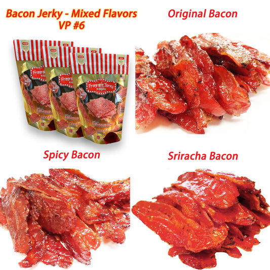 BACON - MIXED FLAVORS VARIETY PACK (orig. 4oz / spicy 4oz / Sriracha spicy 4oz)